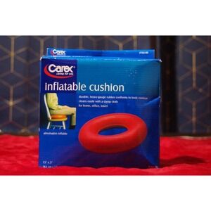 Carex‎ Inflatable Donut Cushion - For Tailbone Pain, 1 Count (Pack of 1), Red